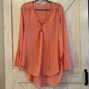 Large Tunic with Beautiful Ruffle/Flutter sleeve